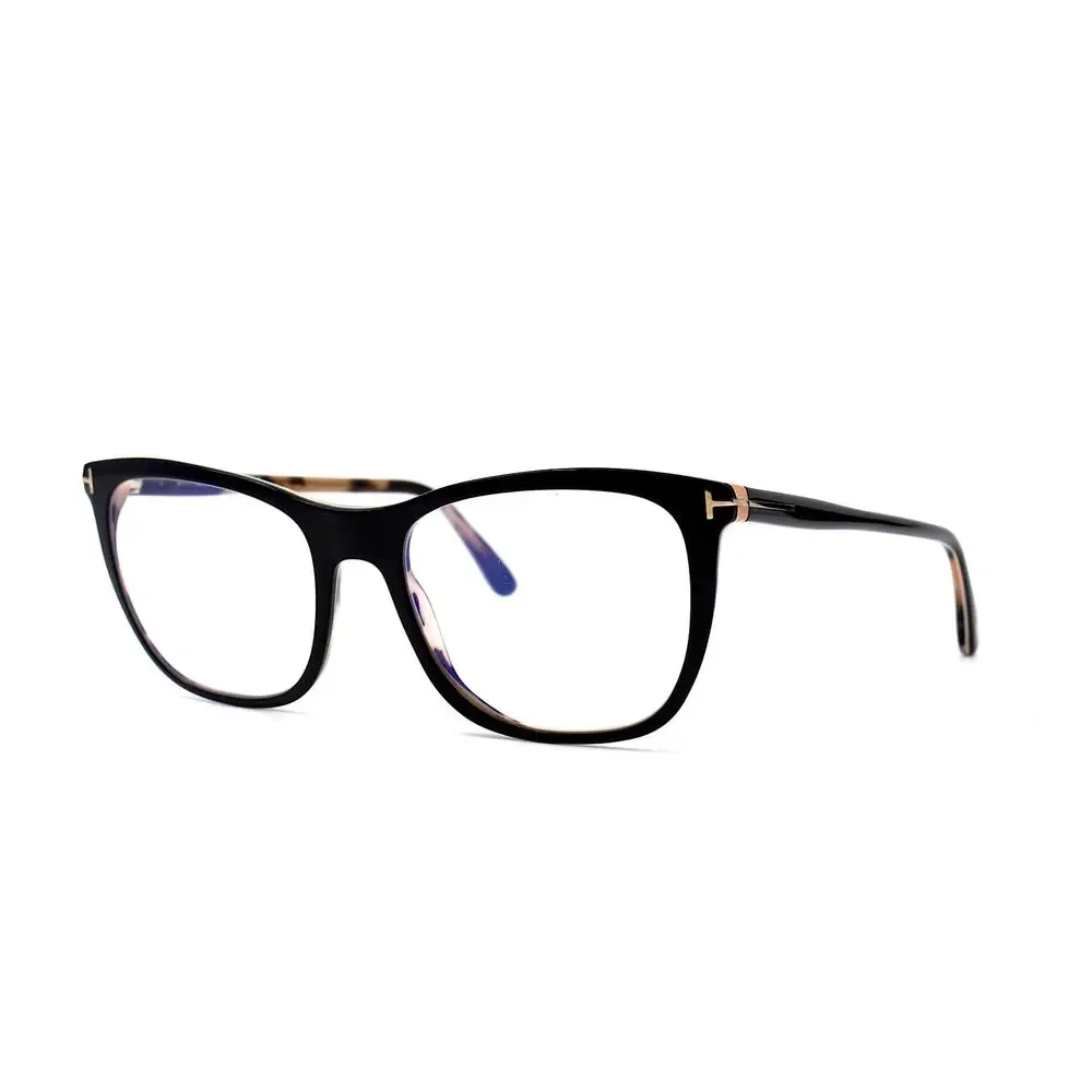NEW TOM FORD TF5672-B 005 BLACK/HAVANA BLUE BLOCK LENS AUTHENTIC EYEGLAS…